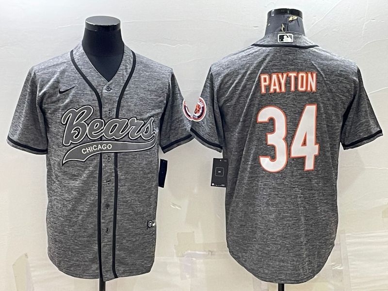 Men Chicago Bears #34 Payton Grey hemp ash 2022 Nike Co branded NFL Jersey
